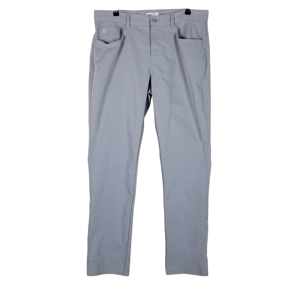 Peter Millar Pants Men 36x32 Grey Performance Five Pocket Golf Trousers